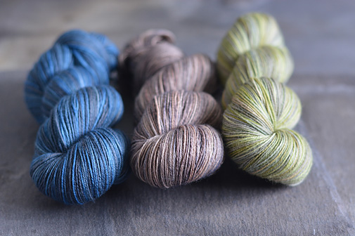 4ply tencel merino yarn handdyed in colourway Sweet Chestnut