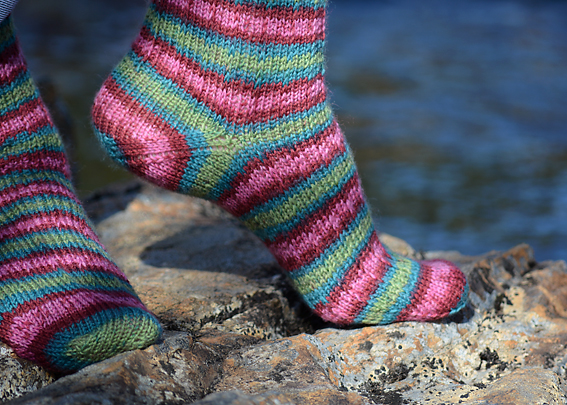 Slip Stitch Snowflake Socks 12