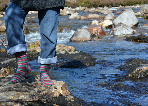 Slip Stitch Snowflake Socks 3