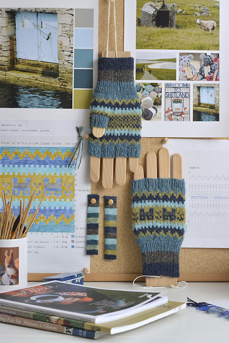 A Shetland Colour Story Crofthoose Fingerless Gloves