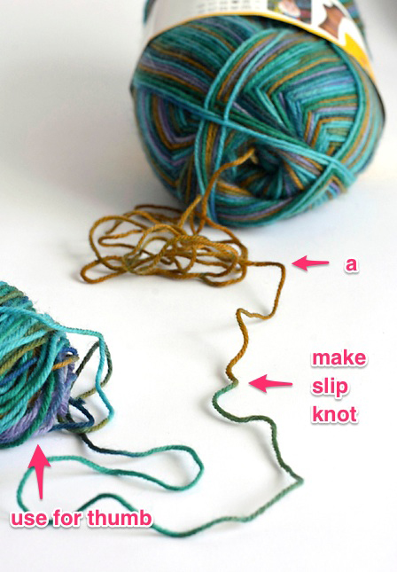 matching the yarn colour pattern