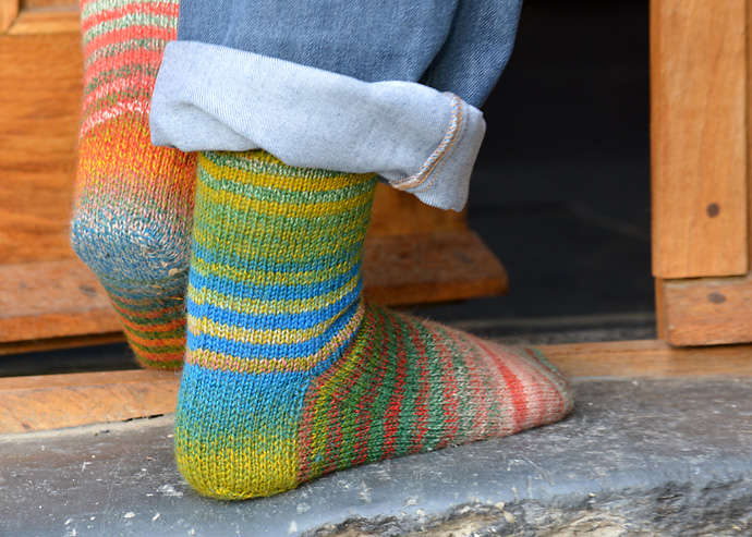 Crazy Zauberball Striped Socks