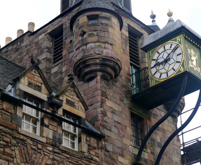 Old Clock on Edinburgh Building