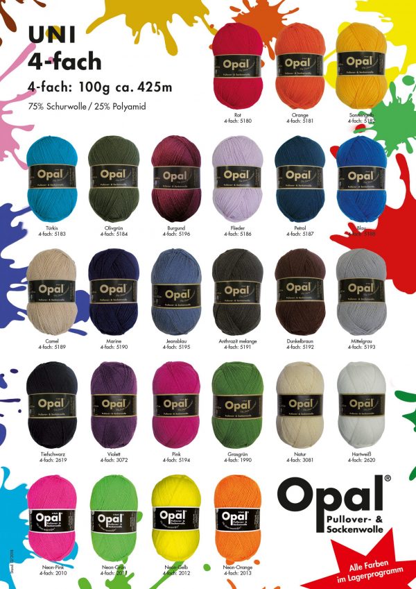Opal Uni Solid Colour Sock Yarn